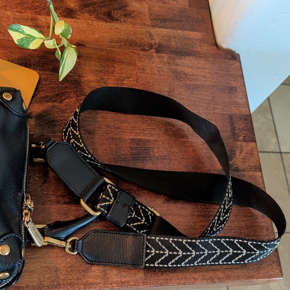 Karl Lagerfeld Black Satchel with Gold Accents - Picture 12 of 16